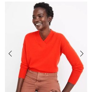Madewell Orange V-Neck Sweater